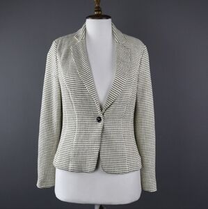 Marc Cain Classic 1 Button Blazer Perforated Textured Fabric Fitted N6 US 12